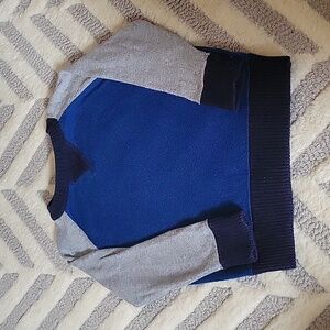 Blue color block sweater